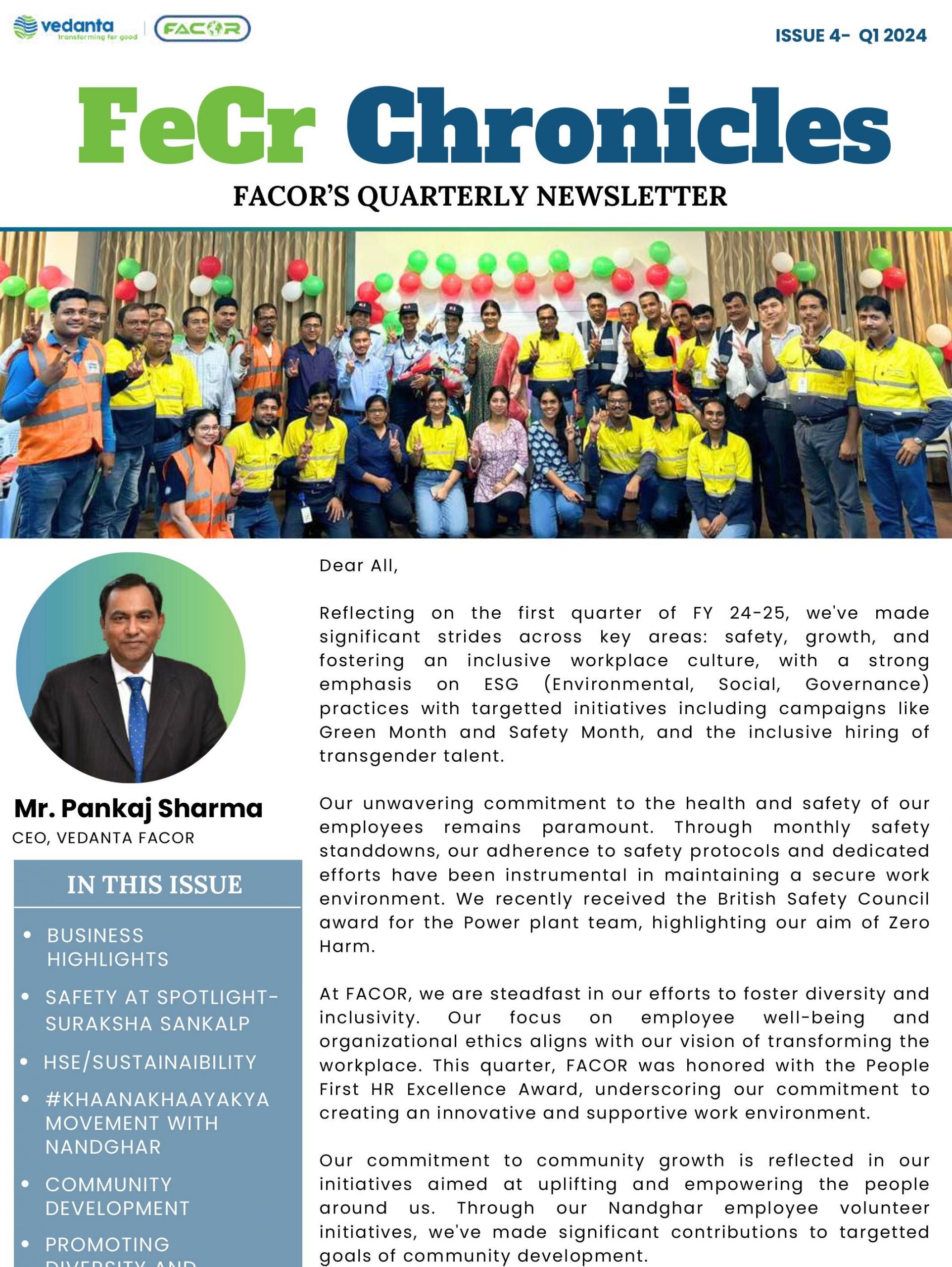 FeCr Chronicles- FACOR Quarterly Newsletter- Quarter 1 2024-25